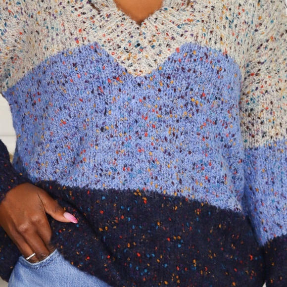 CONFETTI AND COLOR BLOCK SWEATER - Picture 5 of 10
